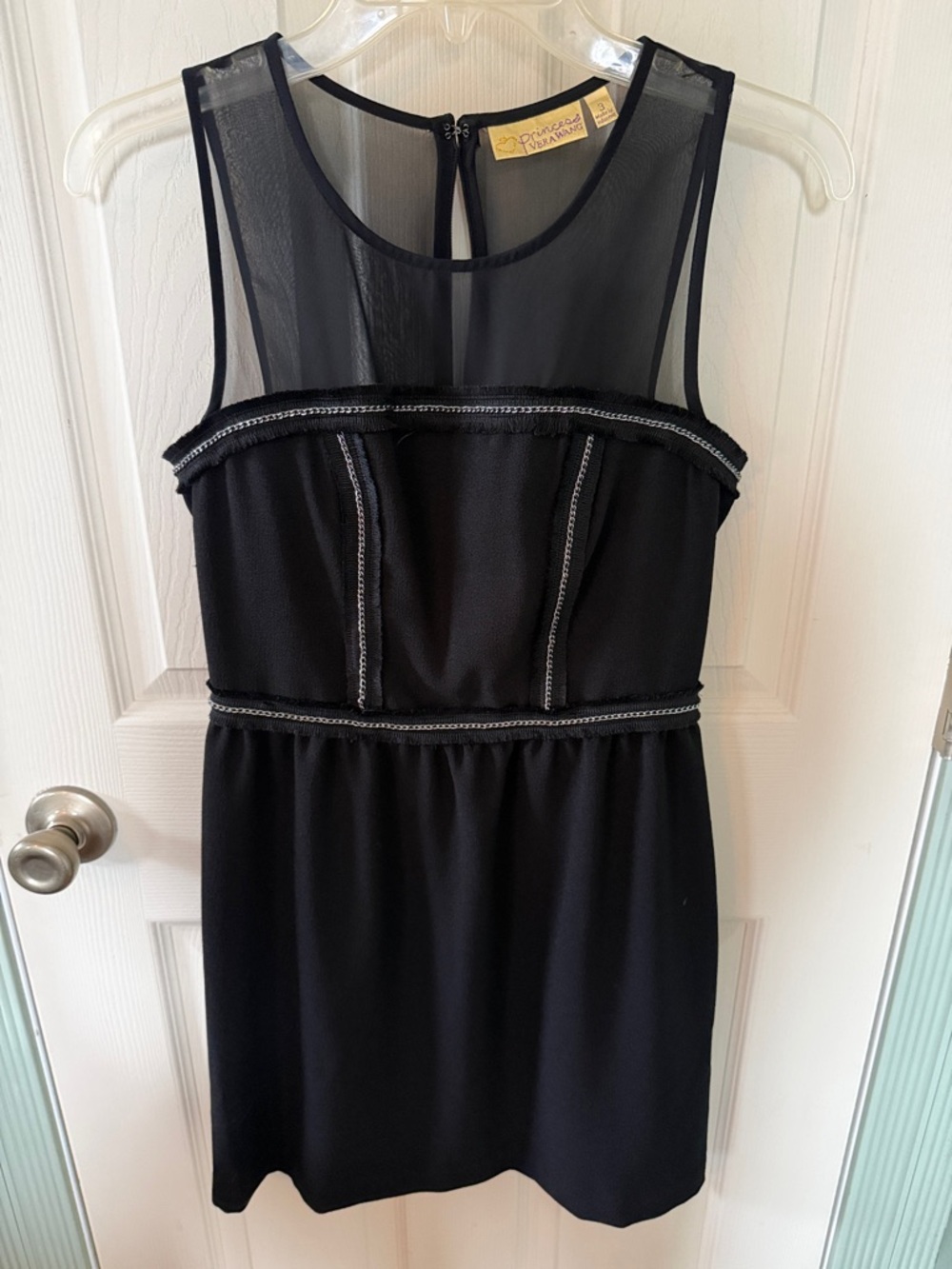 princess vera wang Black Mesh Yoke Mini Dress